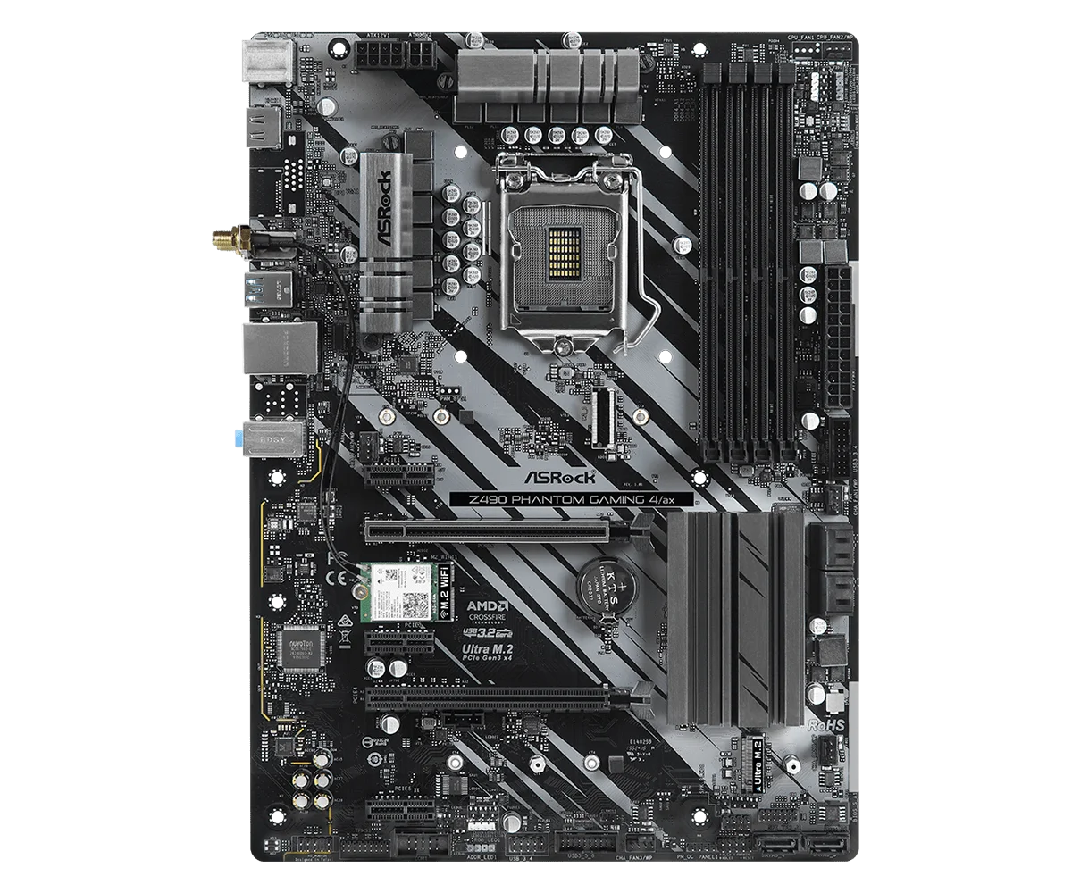 ASRock Z490 Phantom Gaming 4/ax Motherboard LGA 1200 intel Z490 support 10105 10700 10100 10320 G6400 10305 cpu DDR4 128GB ATX 3